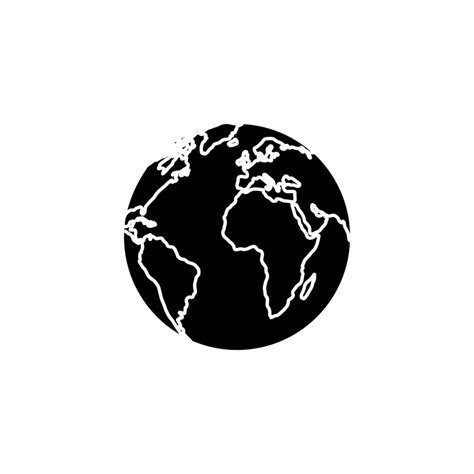 Silhouette Of World Planet Earth Isolated Icon 3180036 Vector Art At