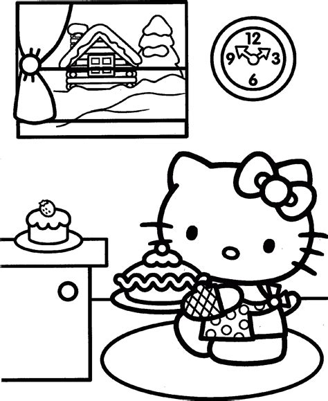 Simple Christmas Kitten Coloring Pages Printable 20 Hello Kitty
