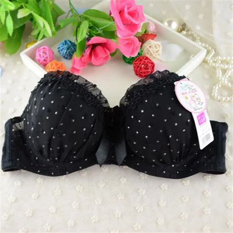women dot print padded bras underwire brassiere lace bowknot push up bras sets bow twist candy