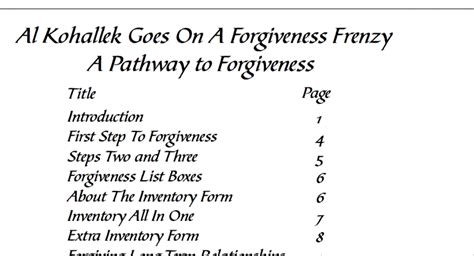 Forgiveness 12 Step Workbook