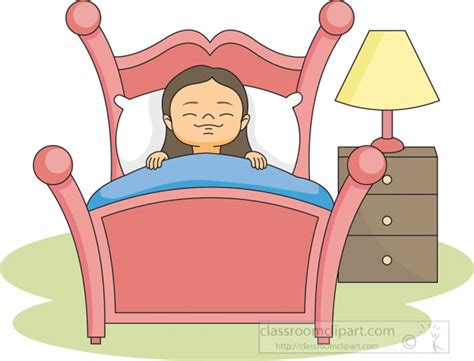 Getting Into Bed Clipart Image