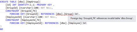 References Invalid Table In Create Table Script With Foreign Keys Sql