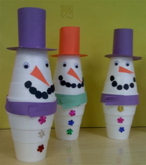 Crafts For Preschoolers Styrofoam Cup Snowman