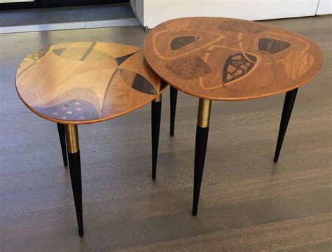 Exotic Wood Inlay Tables With Abstract Designs By Erno Fabry Sweden