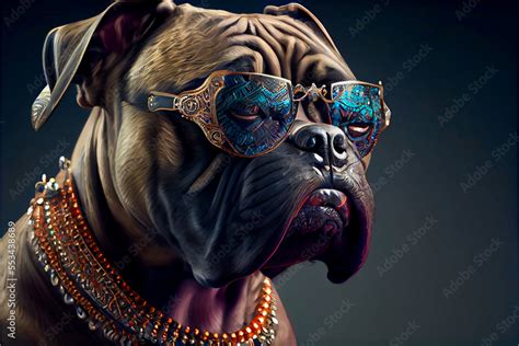 Generative Ai Abstract Render Of A Gangsta Dog Stock Illustration