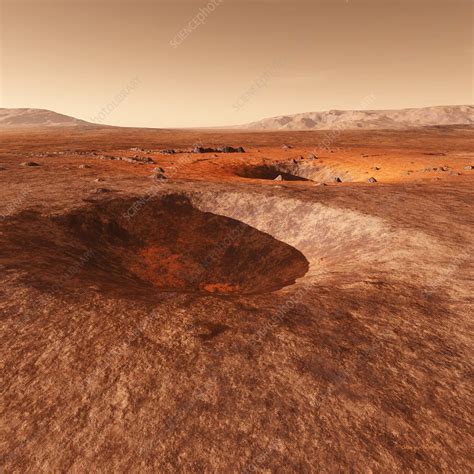 Martian Crater Artwork Stock Image R3600195 Science Photo Library