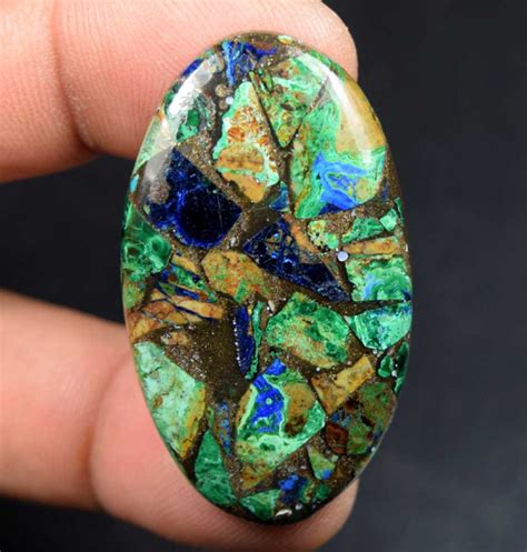 Natural Copper Azurite Chrysocolla Malachite Reconstructed Etsy