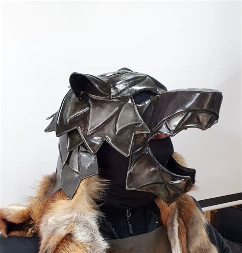 Helmet Of The Great Wolf Armor Metal Larp Medieval Cosplay Etsy