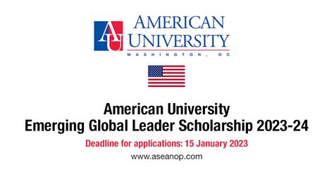 American University Emerging Global Leader Scholarship 2023 24 Asean