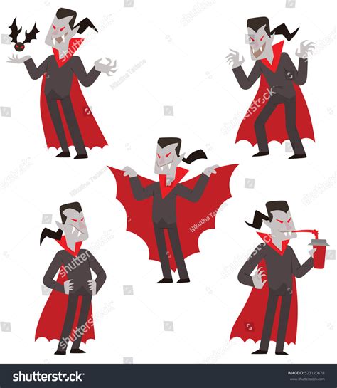 Vector Set Cartoon Images Funny Vampires Stock Vector Royalty Free