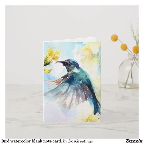 Besides various layout customizations, you can also edit photos and illustrations to match your card's intended tone and feel. Bird watercolor blank note card. card | Zazzle.com | Blank note cards, Note cards, Watercolor bird