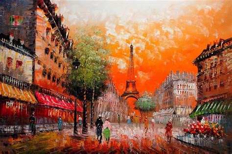 St084b Impressionism Paris Scenes Painting In Oil For Sale