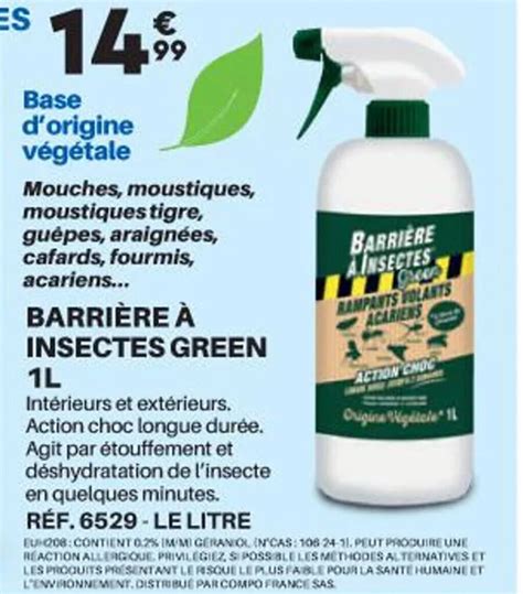 Promo BarriÈre À Insectes Green 1l Chez Shopix
