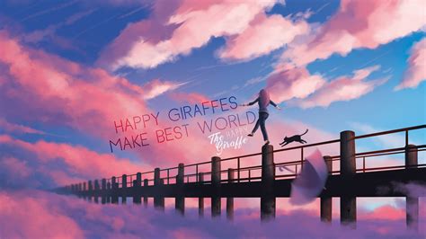 Wallpaper Cat Sunset Anime Girls Reflection Sky