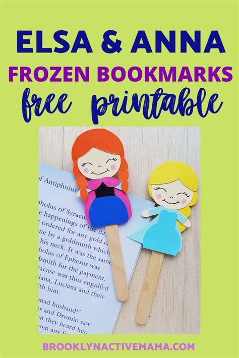 Elsa And Anna Frozen Bookmark Craft Free Printable Template Frozen