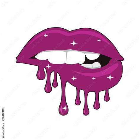 Dripping Lips Clipart Stock Vector Adobe Stock