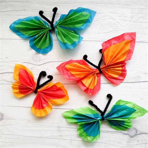 Tissue Paper Butterfly Mobile Craft Make And Takes