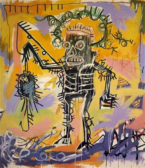 Jean Michel Basquiat Fishing Greeting Card By Mary Raynor