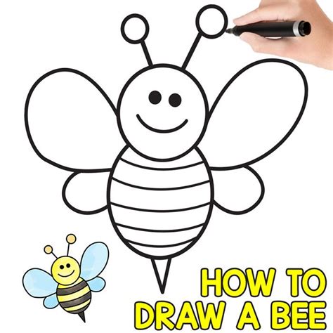 A Drawing Of A Bee With The Words How To Draw A Bee