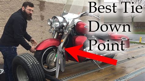 Proper strap placement secures the motorcycle against movement in any direction by pulling down and away at every corner.) two people make the loading and securing process safe and efficient. How to Tie down your Motorcycle (the right Way) Tank ...