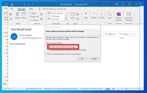 How To Recall An Email In Outlook From Windows 10