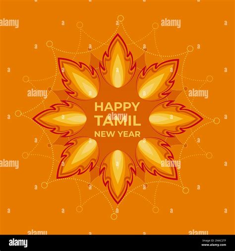 Happy Tamil New Year Traditional Tamilian Holiday Vector Template For