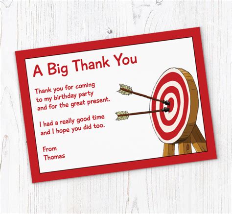 Archery Thank You Cards Personalise Online Plus Free Envelopes