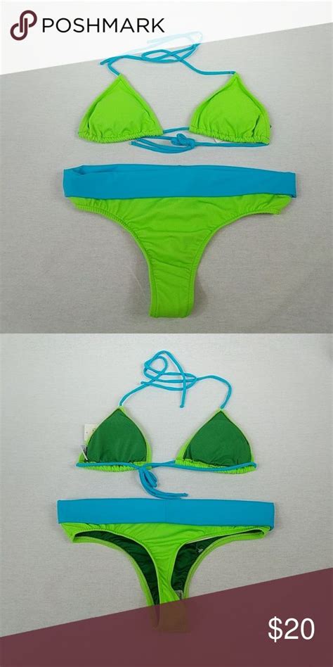 Blue And Green Bikini Brand New Ujena Swim Bikinis Green Bikini