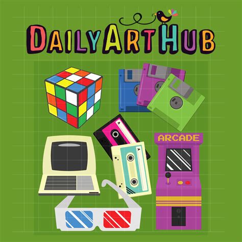 Retro Collection Clip Art Set Daily Art Hub Graphics Alphabets And Svg