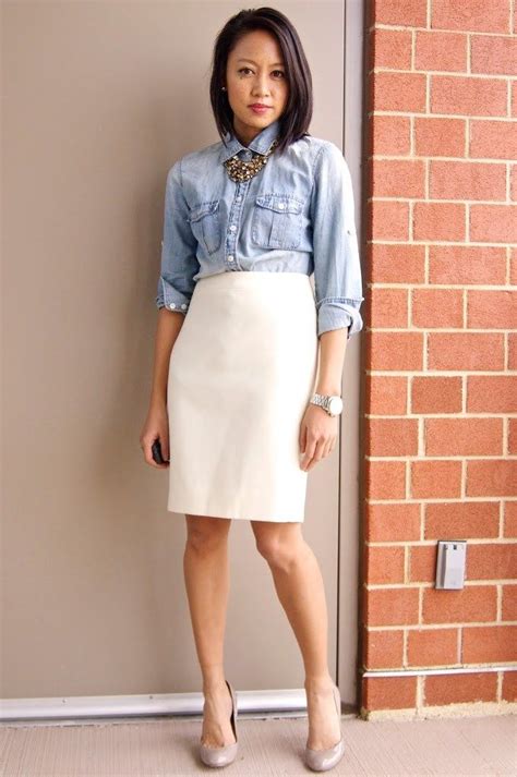One Winter White Skirt Five Ways Dressed Accordingly Pencil Skirt