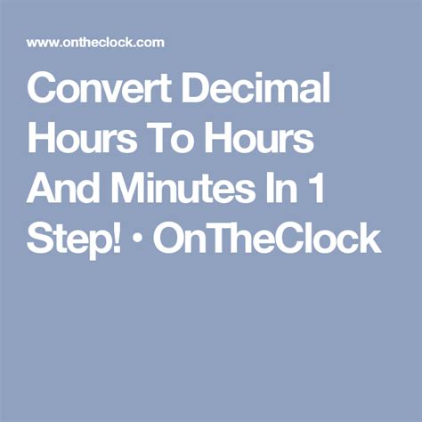 Calculating Hours And Minutes In Decimals Gestush