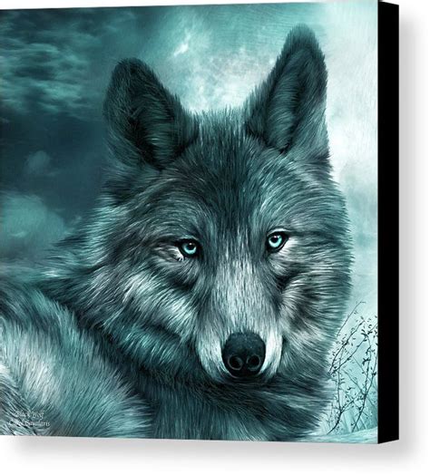Black Wolf Canvas Print Canvas Art By Carol Cavalaris Wolf With