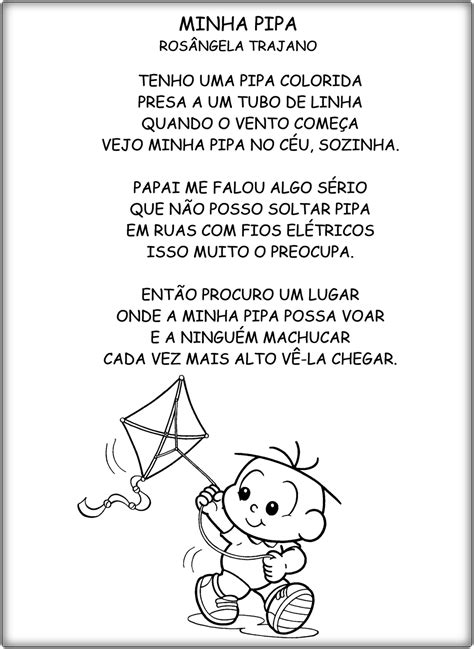 Textos Curtos Para Leitura Turma Da Mônica Poemas Infantil Textos