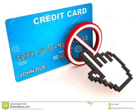 No Online Credit Card Stock Illustration Illustration Of