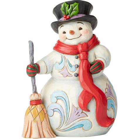 Jim Shore Heartwood Creek Snowman With Broom Figurine Tware