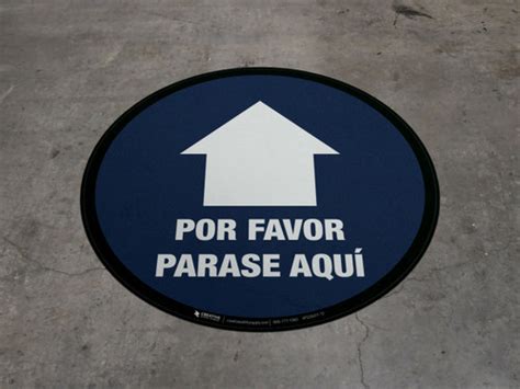 Please Wait Here Until Called Forward Spanish Floor Sign Creative