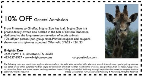 Brights Zoo In Limestone Tennessee Get Savings Coupon