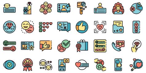 Product Review Icons Set Vector Flat 8679376 Vector Art At Vecteezy