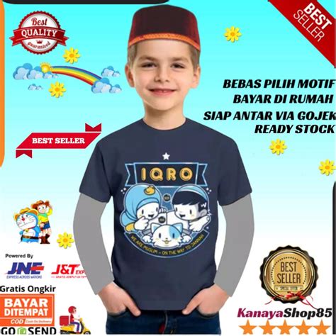 Jual Iqro Navy Pakaian Anak Muslim Baju Anak Karakter Kaos Anak