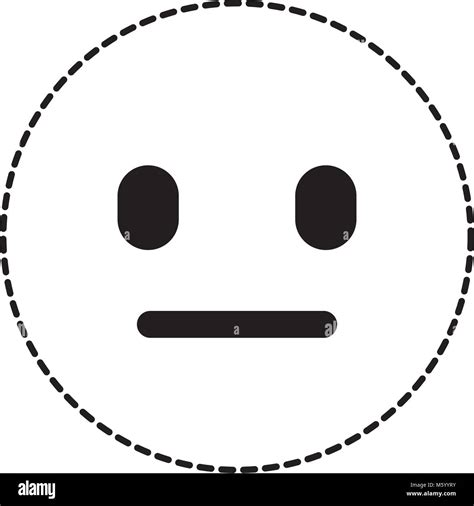 Emoticon Cartoon Face Speechless Expression Stock Vector Image And Art