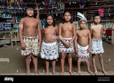 The Bora Are An Indigenous Tribe Of The Peeruvian Amazon Stock Photo