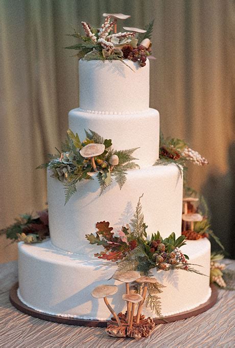 Wedding Inspiration Center Fall Wedding Cake With Nature