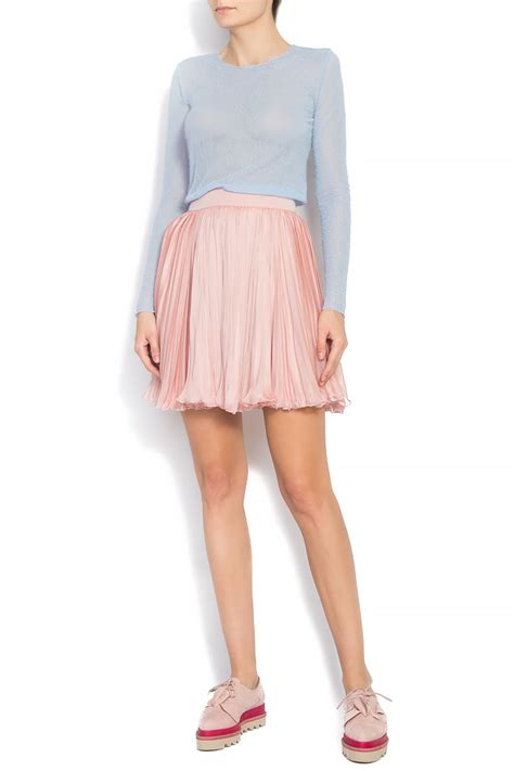 Pleated Silk Blend Mini Skirt Mini Skirts Made To Measure