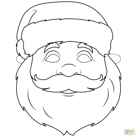 Santa Claus Mask Coloring Page Free Printable Coloring Pages