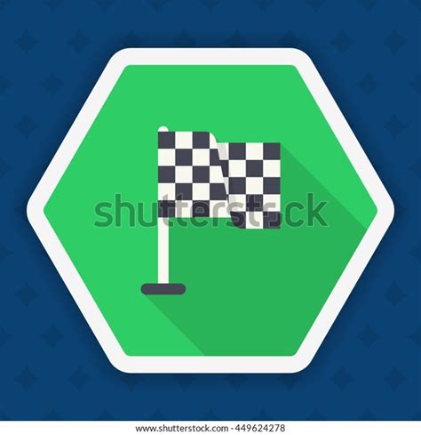Checkered Flag Icon Vector Flat Long Stock Vector Royalty Free