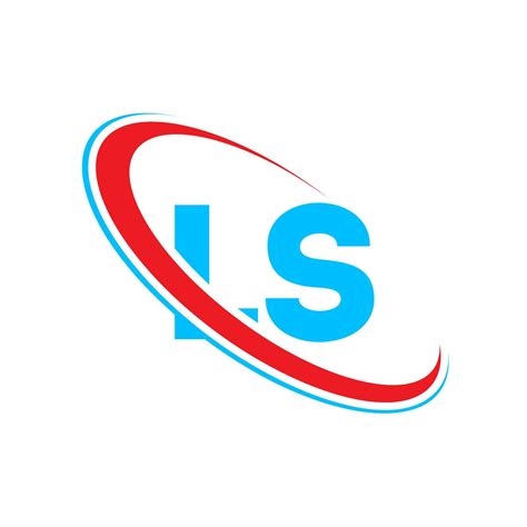 Ls Logotipo Ls Projeto Carta Ls Azul E Vermelha Ls Design De