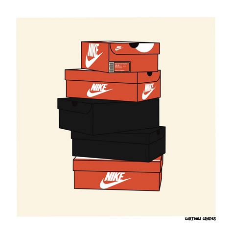 Nike Sneaker Boxes Stack Poster Digital File Sneaker Art Etsy