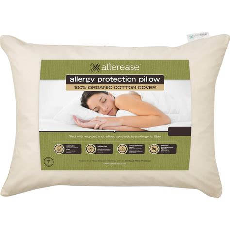 Allerease Organic Cotton Cover Allergy Protection Pillow Standard