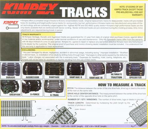 Snowmobile Track Size Chart A Visual Reference Of Charts Chart Master