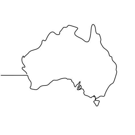 One Continuous Line Illustration Drawing Of Australia Abstract Outline